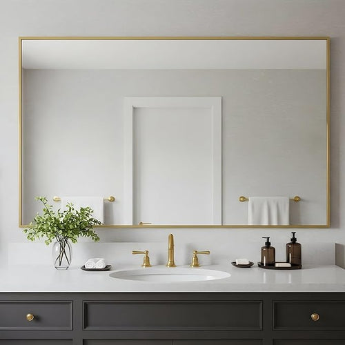 24x40 Inch Brass Bathroom Mirror by Bonverre