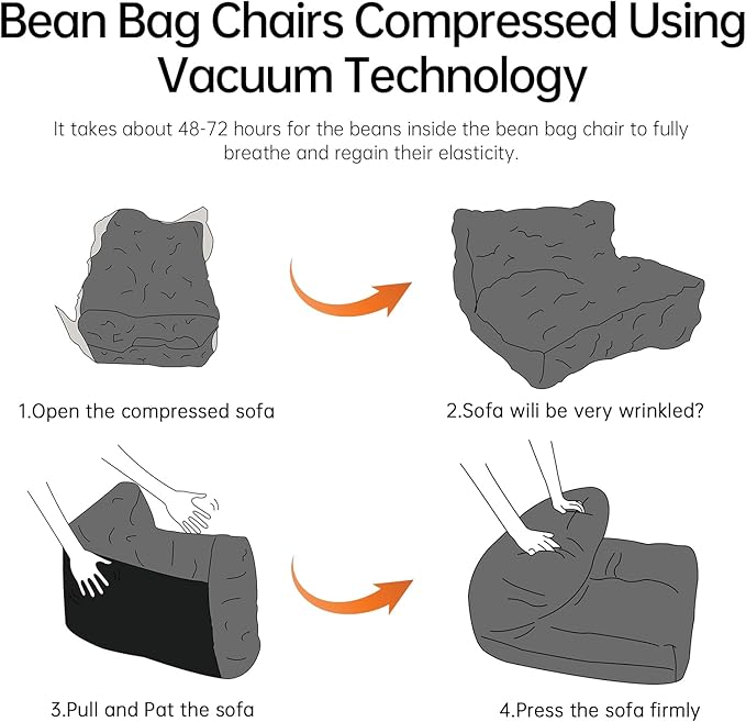 Bean Bag Chair Lazy Bean Bag Sofa, Floor Beanbag Chairs - Image 6