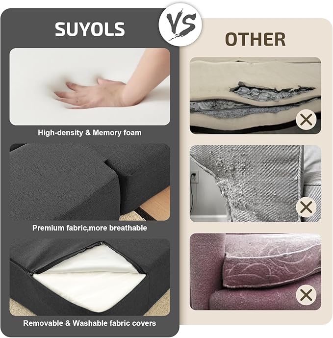 2-in-1 Folding Sofa Bed with Pillow - Image 6