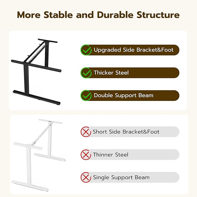 51" Reversiable L-Shaped Electric Standing Desk Adjustable Height Gaming Stand - Image 4