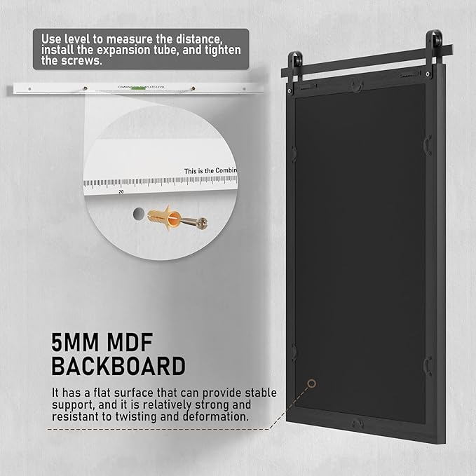PAIHOME Black Farmhouse Mirror for Bathroom, 22x30INCH Wood Framed Rectangle - Image 5