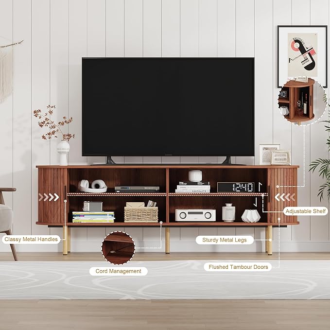 70.1" TV Stand, Modern TV Console Table - Image 6