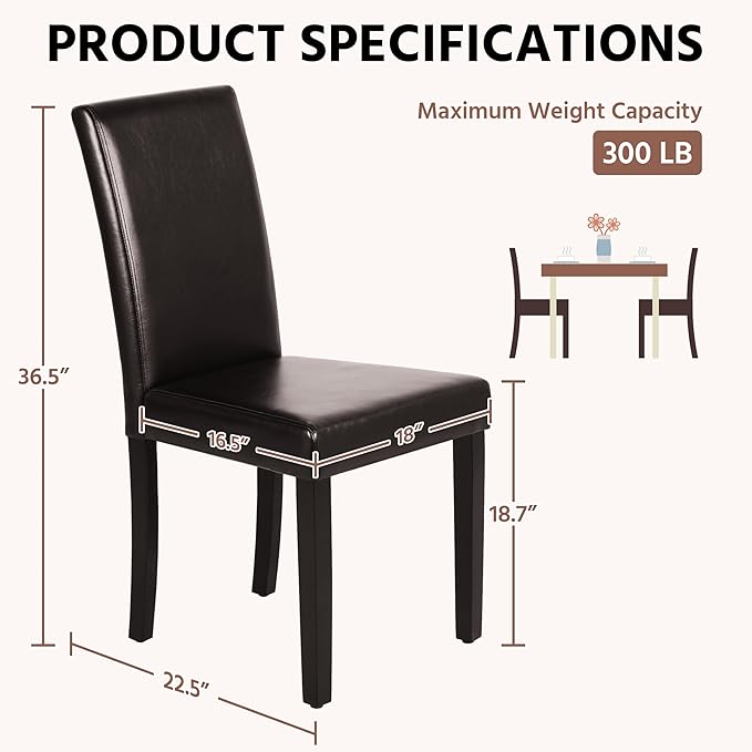 Yaheetech Dining Chairs Set of 6 Faux Leather Modern Dining Room Chairs - Image 3