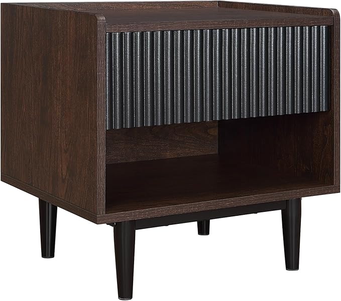 Manhattan Comfort Duane Modern Ribbed Nightstand Set of 2, Bedside Table - Image 12