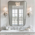 ANDY STAR Brushed Nickel Bathroom Mirror, 22x30 Silver Metal Framed Mirrors by ANDYSTAR