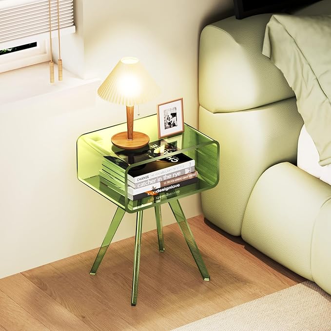 Acrylic Side Table, Acrylic Nightstand Bedside Table - Image 2