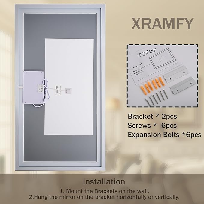 55'' x 30'' LED Bathroom Mirror - Image 6