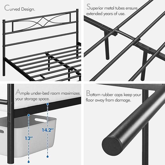 Yaheetech Metal Queen Platform Bed Frames Mattress Foundation - Image 5