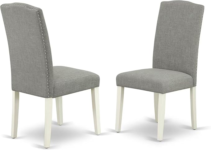 East West Furniture CAEN5-LWH-06 5 Piece Dining Room Furniture Set Includes a - Image 4