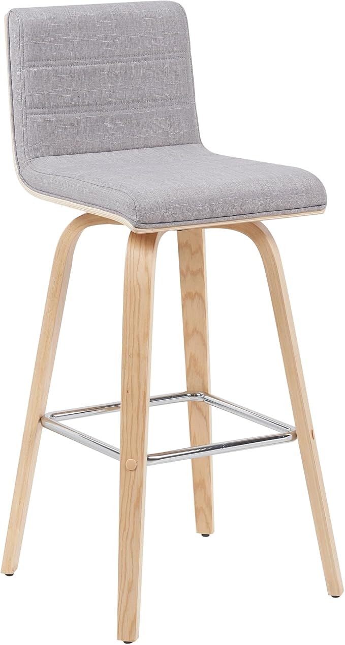 Armen Living Vienna Modern Swivel 30" Bar Height Barstool - Image 2