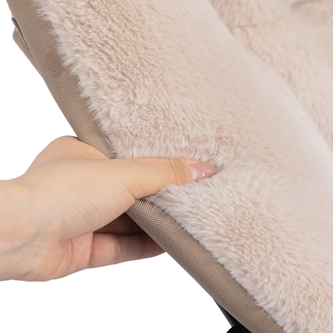 HollyHOME X-Large Saucer Chair, Comfy Oversized Folding Chair, Faux-Fur Reading - Image 9