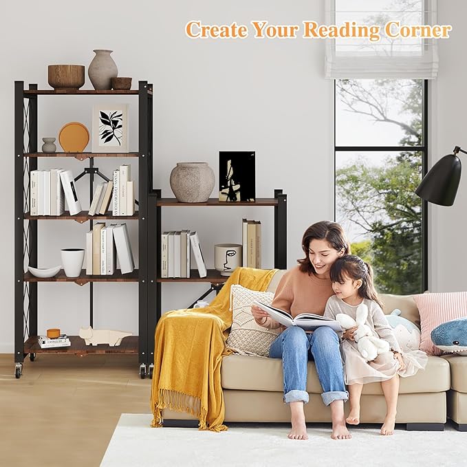 BAOYOUNI 3-Tier Vintage Industrial Bookshelf - Image 2