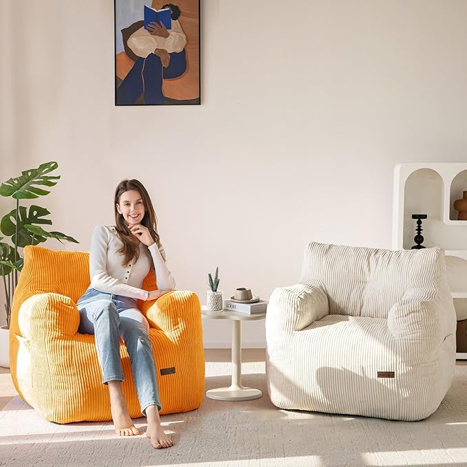 MAXYOYO Bean Bag Chair, Tufted Bean Bag Couch Lazy Chair, Living Room Sofa Couch - Image 7