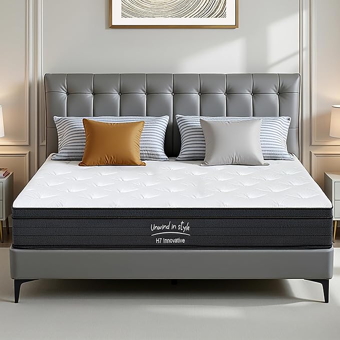 King Size Mattress, 12 Inch 5-Zone Pocket Spring Hybrid Mattress - Image 6