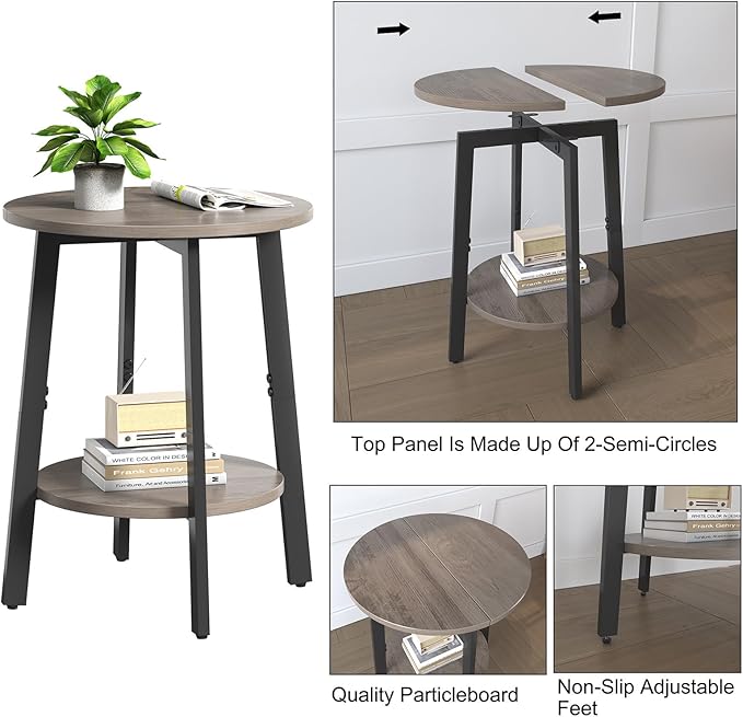 Side Table Set of 2, Small Round End Table - Image 5