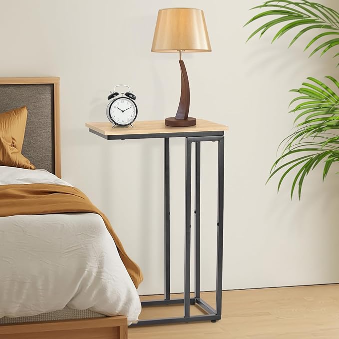 C-Shaped End Table, for Living Room, Small Spaces, TV Tray Couch Side Tables - Image 6