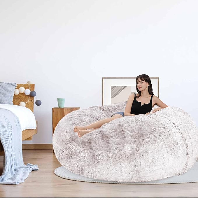Bean Bag Chairs for Kids Comfy Fluffy Big Joe Bean Bag Chair Cover Without - Image 3