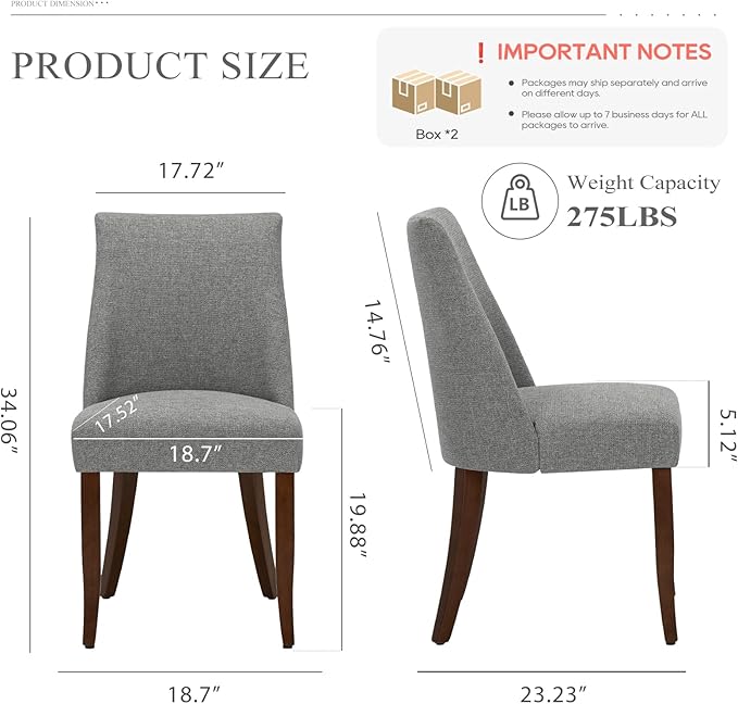 COLAMY Upholstered Dining Chairs Set of 4, Mid Century Modern Kitchen Chairs - Image 8