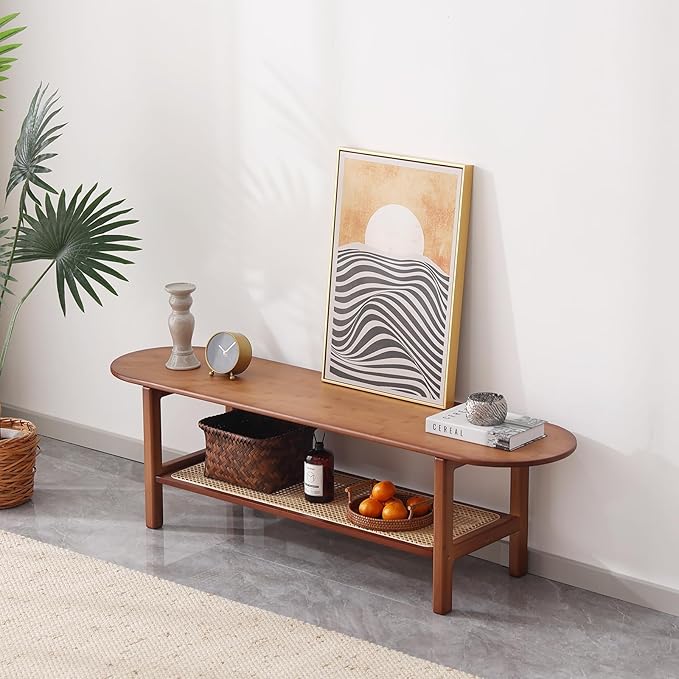 Tiita Bamboo TV Stand with Storage - Image 4
