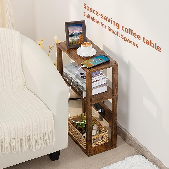 3-Tier Small Narrow Wood Side Table - Image 4