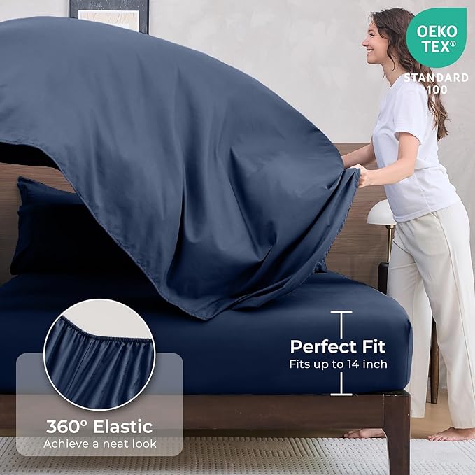 HEVUMYI Navy Blue Full Comforter Set - Image 5