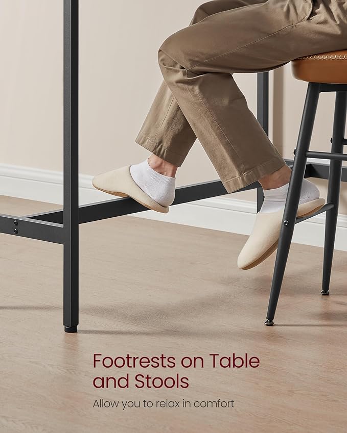 VASAGLE Bar Table, Narrow Long Kitchen Dining Table, Sturdy Metal Frame - Image 6