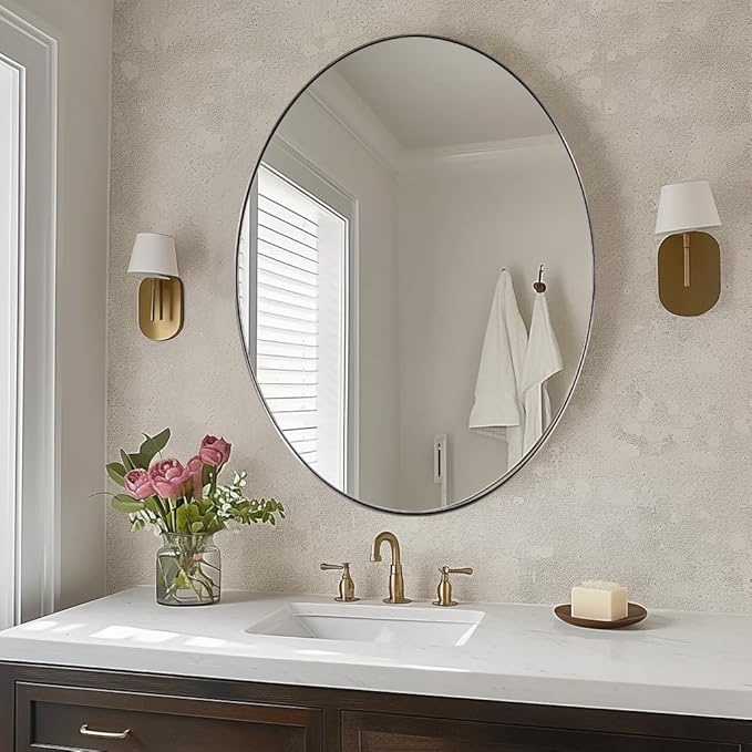 ANDY STAR Brushed Nickel Oval Mirrors - Image 3