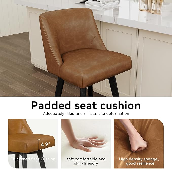 Vipbear Swivel Counter Height Bar Stools Set of 2, 26.8" H Counter Stools - Image 4