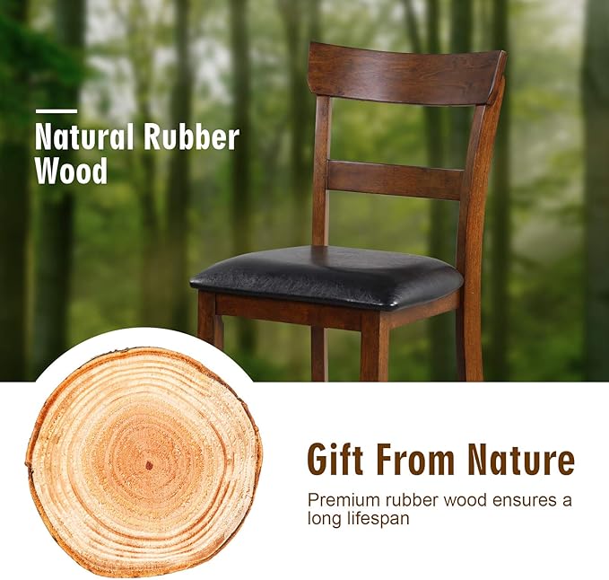 COSTWAY Barstools Set of 4, 25.5-Inch Counter Height Chair - Image 8
