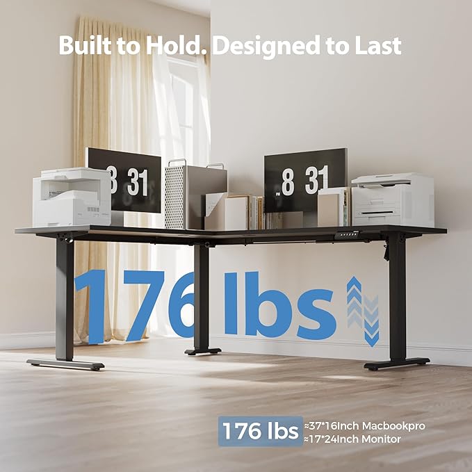 Agilestic 75 Inch L Shaped Standing Desk Adjustable Height, Corner Standing Desk - Image 6