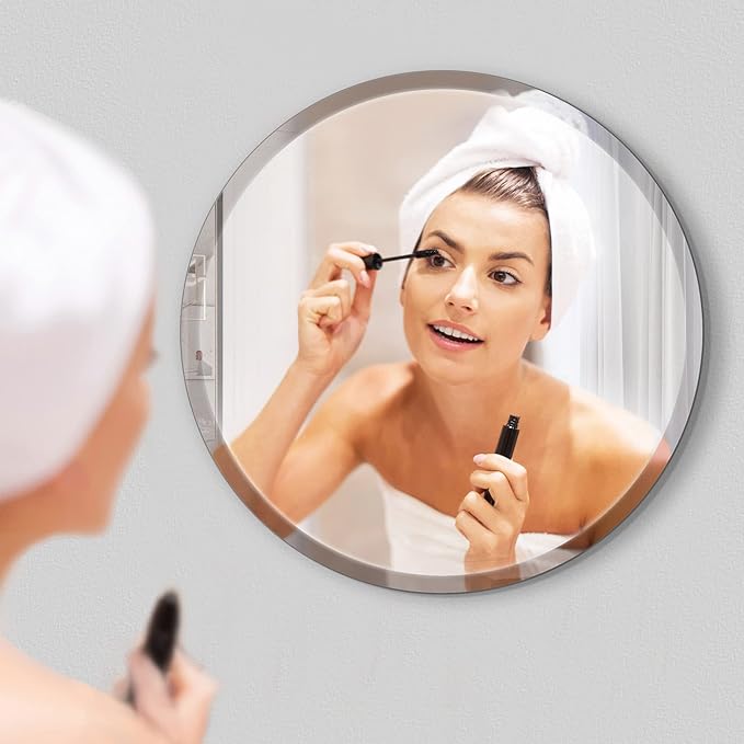 36" Frameless Beveled Round Mirror - Image 6