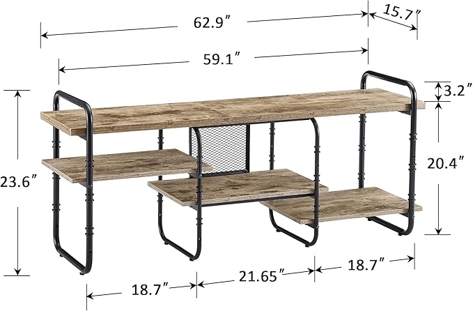 VECELO TV Stands for 65 Inch, Entertainment Center/Media Console Table - Image 3