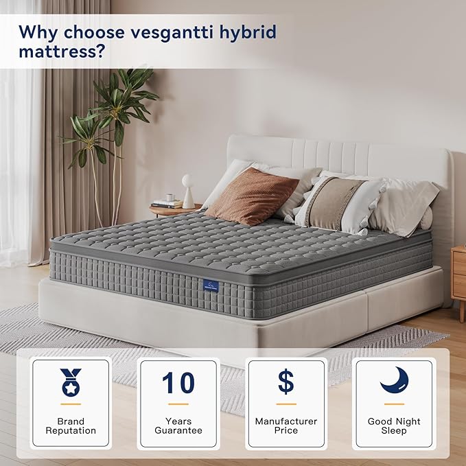 Vesgantti 10 Inch Multilayer Hybrid Cal King Mattress - Image 3
