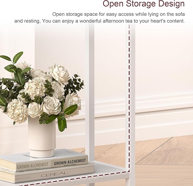 Narrow Side Table for Small Space Set of 2, 2-Tier Small End Table - Image 7