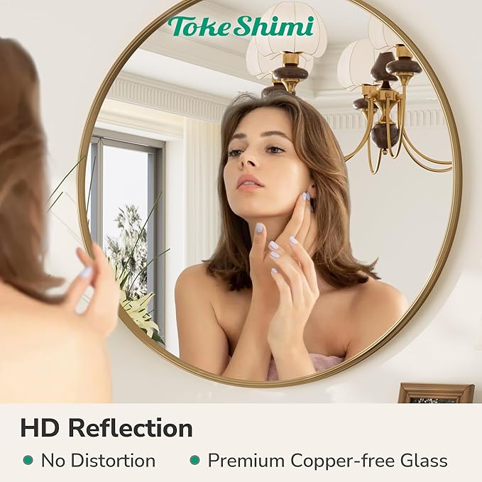 TokeShimi 24x24 Vintage Round Mirror - Image 5