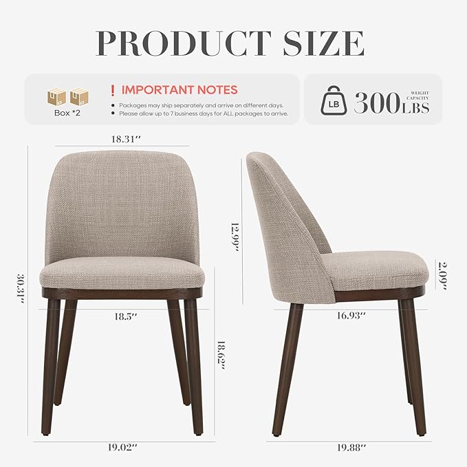 COLAMY Upholstered Dining Chairs Set of 4, Modern Kitchen Chairs - Image 7