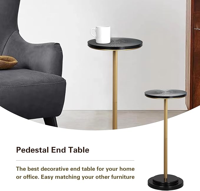 Drink Table, Small Pedestal Side Table - Image 5