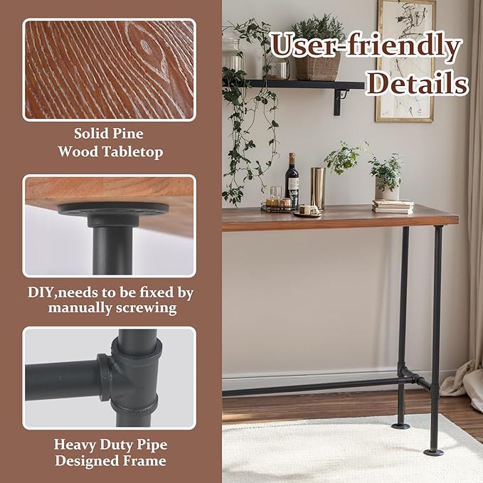 Industrial Rectangle Bar Table - Image 8