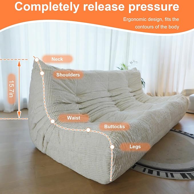 Fireside Three-Seater Mid-Century Armless Sofa — Floor Lounger in Soft Premium - Image 6