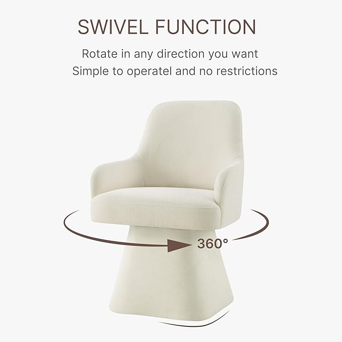 Swivel Dining Chairs Set of 4, Mid Century Modern Chairs Fabric Upholstered - Image 4