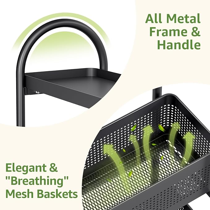 KINGRACK 4-Tier Slim Storage Cart - Image 6