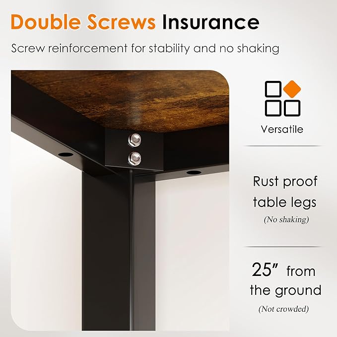 DlandHome Small Computer Desk for Home Office Activity Table Writing Table for - Image 5