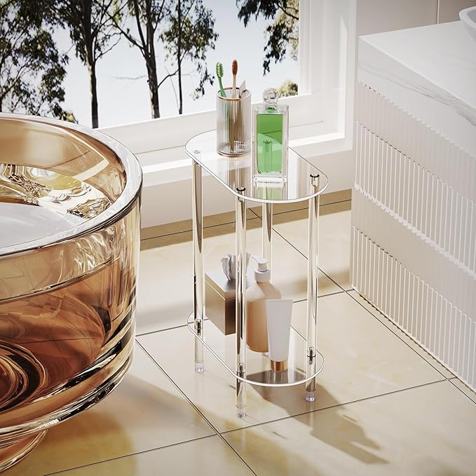 Clear Acrylic Narrow Side Table - Image 2