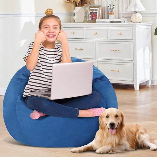 2FT Bean Bag Chair with Ultra Soft Velvet Cover Bean Bag Sofa with Memory Foam - Image 2
