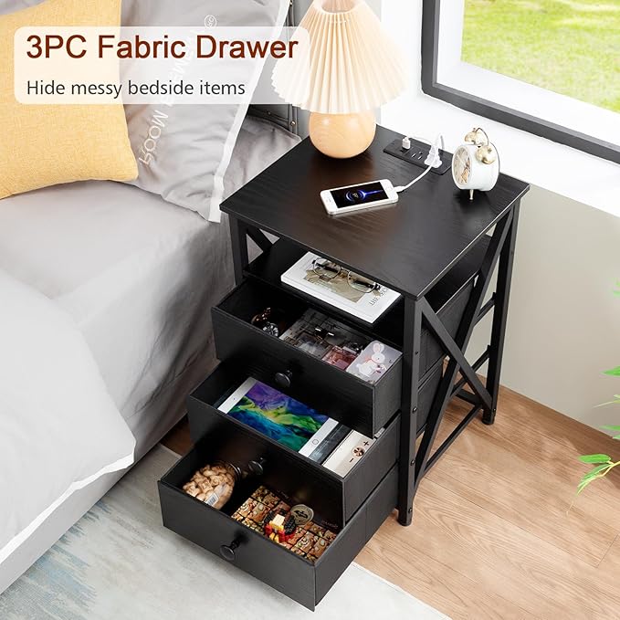 AMHANCIBLE Night Stand Set 2, LED Nightstand - Image 8