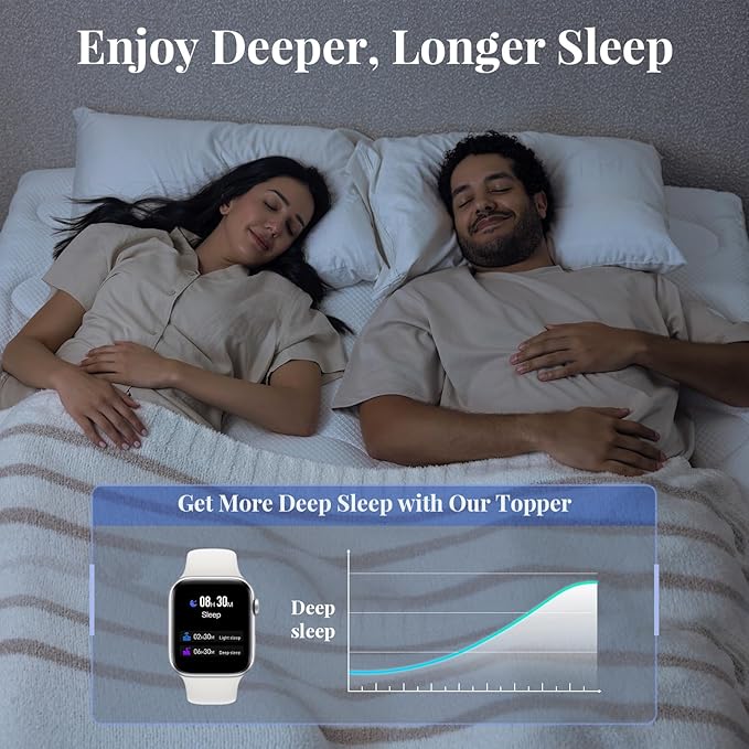 OhGeni Cooling 4 inch Dual Layer King Mattress Topper, 2 inch Cooling Gel - Image 7