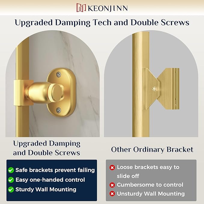 Keonjinn Pivot Mirror Bathroom, 24x30 Inch Gold Tilt Mirror Bathroom - Image 4