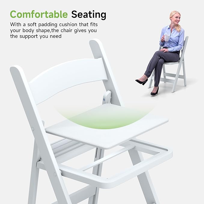 Real Relax Resin Folding Chairs, 4 Sets, Church and Events - Image 5