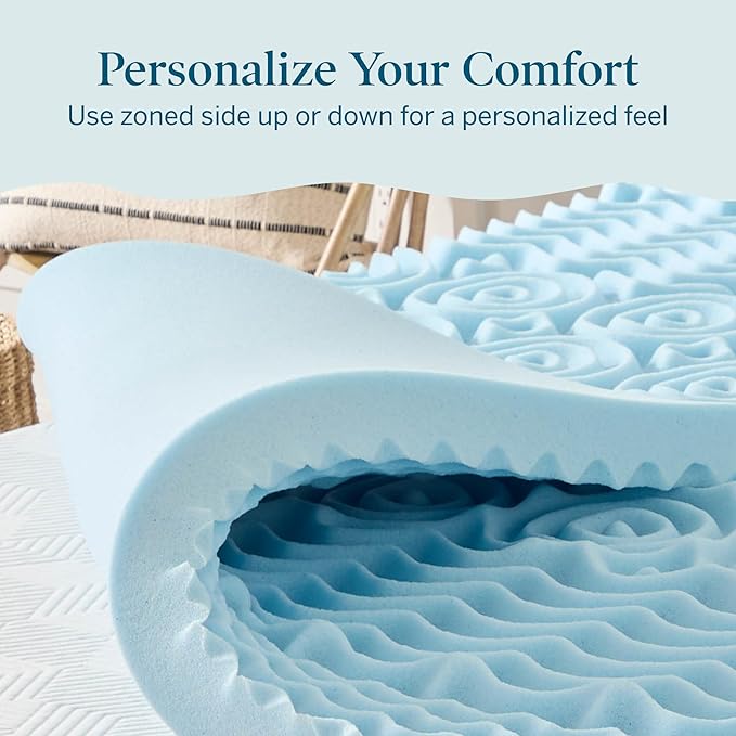 LUCID Cooling Gel, 3 Inch, 5 Comfort Zone Infusion, Plush Memory Contour - Image 4