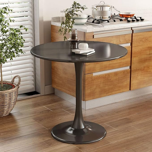 24 inch Black Round Table Modern Dining Table Tulip Round Kitchen Table Mid - Image 2